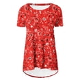 thumbnail image 5 of CEHVOM Blouse d'Été pour Femmes Col Rond Ample Manches Courtes Imprimé Décontracté Liquidation, 5 of 5