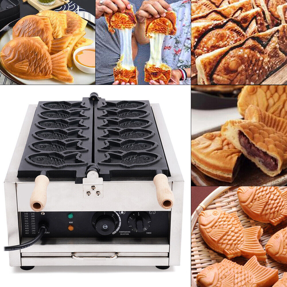 Commercial Taiyaki Fish Shaped Waffle Maker Nonstick Electric Taiyaki
