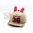 thumbnail image 1 of Gorra de béisbol para niños con borde suave bordado con 36 letras, gorra con orejas de dibujos animados para niños y niñas, 1 of 6