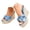 Blue, variant on Pandaie Women Platform Wedge Sandals Open Toe Polka Dots Bow Slip on Slides 3.94 Inch Wedding Party High Heel Dress Shoes Black 6