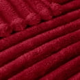 thumbnail image 5 of Exclusivo Mezcla Fleece Throw Blanket for Couch, Super Soft 3D Striped Jacquard Blanket, Lightweight Fuzzy Cozy Blankets, Deep Red, 50"x60", 5 of 9