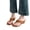 caramel color, variant on Women’s Square Toe Wedge Thong Sandals Open Toe Slip On Heeled Slides