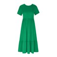 thumbnail image 6 of Bigersell Going Out Dresses for Women Summer Female Crew Neck Short Sleeve Midi T-Shirt Dress Style D-29 Ladies Formal Dress Regular Summer Dresses , Green XXL, 6 of 8