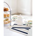 thumbnail image 4 of Beige Navy Blue Striped Kitchen Dish Towels for Drying Dishes Set of 2, Farmhouse Stripe Art Waffle Weave Microfiber Hand Tea Bathroom Towels Quick Dry & Absorbent Towel 12x12, 4 of 7