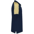 thumbnail image 5 of Augusta Sportswear B09634604 Mens Two-Tone Vital Polo T-Shirt, Navy & Vegas Gold - Medium, 5 of 5