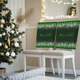 thumbnail image 3 of Merry Christmas Chair Covers Set of 4 Modern Snowflakes Buffalo Plaid Dark Green Chair Back Covers Stretch Removable Washable Slipcovers Protector for Dining Room Kitchen Party Decor, 3 of 5