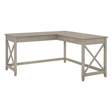 Bush Furniture Key West 60 L Shaped Desk Washed Gray Bush Furniture Key West 60 L Shaped Desk Washed Gray