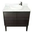 thumbnail image 5 of Bellaterra Home 37" Single vanity in Cappuccino finish top with White Carrara and round sink, 5 of 8