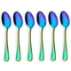 thumbnail image 1 of Cucharas de café de colores del arco iris, minicucharas para pastel, juego de 6 piezas de acero inoxidable (cucharas para café), 1 of 8