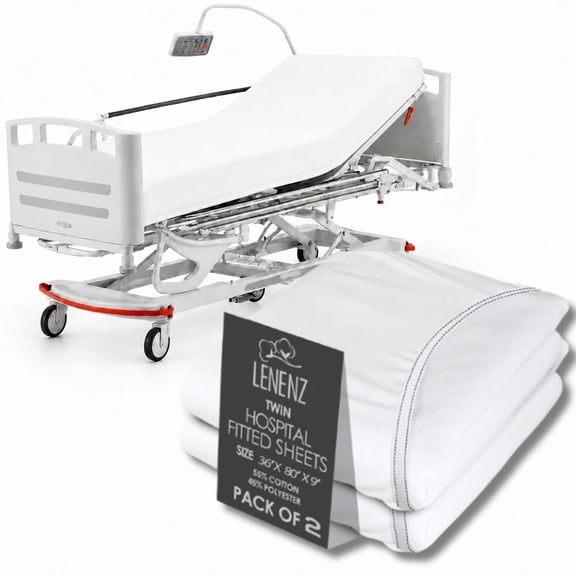 2 Pack Hospital Bed Sheet - Soft Jersey Twin Fitted Sheets Knitted (2, 36"x80"x9")