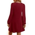 thumbnail image 3 of PRETTYGARDEN Fall Dresses for Women Long Sleeve Mini Short Flowy A Line Casual Holiday Party Tunic Dress Fashion Clothes, 3 of 5