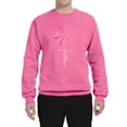 thumbnail image 2 of Wild Bobby, Faith Pink Ribbon Sunflower, Breast Cancer Awareness, Unisex Crewneck Graphic Sweatshirt, Neon Pink, XX-Large, 2 of 5