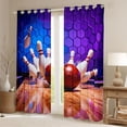 thumbnail image 2 of Feelyou 3D Bowling Sport Curtains Pack of 2 (42x84 Each), Honeycomb Curtains Blackout, 2 of 6
