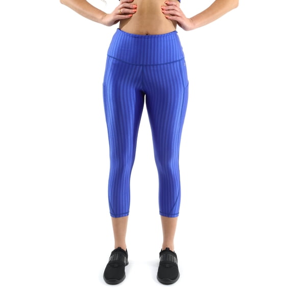 FIRENZE ACTIVEWEAR CAPRI LEGGINGS - BLUE [MADE IN ITALY] - SIZE SMALL