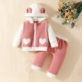 thumbnail image 4 of BLVB Toddler Baby Boys Girls Valentine's Day Outfits Fall Winter Warm Clothes Long Sleeve Fleece Zipper Hooded Jackets Pants Sets, 4 of 7