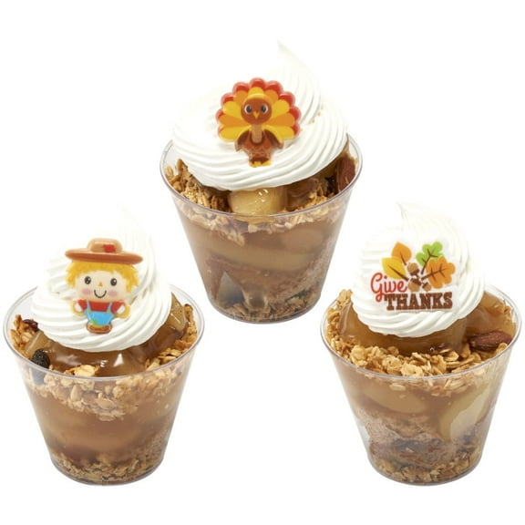 Harvest Friends Cupcake Rings – 12 pcs Thanksgiving Party Dessert Toppers