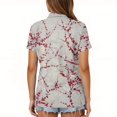 thumbnail image 5 of OIOLOYJM Womens Polo Shirts Casual V-Neck Short Sleeve Floral Print Golf Shirts Summer Dressy Lapel Collar Tops Tennis Loose Fit Activewear M, 5 of 5