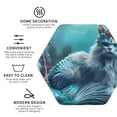 thumbnail image 3 of Honeii Cat Underwater Fantasy Print Leather Coaster Set of 4, Ideal for Safeguarding Your Furniture from Drinks Spills and Effortless Cleanup-Hexagon, 3 of 6