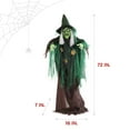 thumbnail image 3 of Haunted Hill Farm 6 ft Animatronic Talking Forest Witch with Movement and Lights for Scary Halloween Decoration, HHWITCH-44FLSA, 3 of 14
