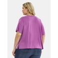 thumbnail image 2 of Terra & Sky Women's Plus Short Sleeve Boxy Tee, Sizes 0X-5X, 2 of 5