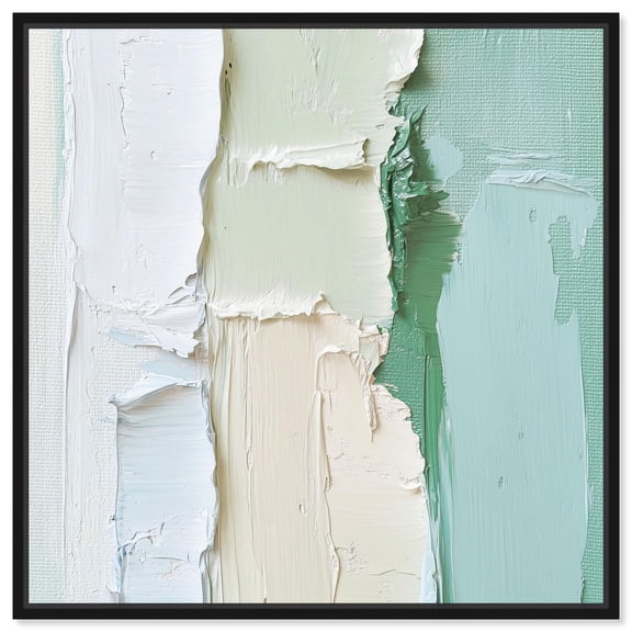 Minted Horizon II Canvas Print Mint Abstract Art by Art Remedy, Black Frame, 12 x 12