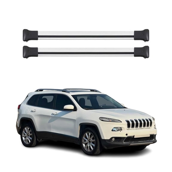 Roof Rack Cross Bars Luggage Carrier for Jeep Cherokee 2014-2023 Gray 2Pcs