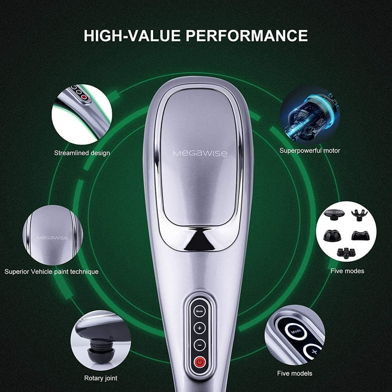 Handheld Back Massager, Powerful 3600 RPM 5-Speed Motor Knotty Muscle  Relief, Deep Tissue Percussion Massage for Back, Neck, Shoulders, Waist and  Legs