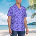 thumbnail image 3 of Yiaed Purple Snowflake Elegance Print Hawaiian Shirt for Men Short Sleeve Button Down Shirts Beach Shirts for Men,XX-Large, 3 of 7