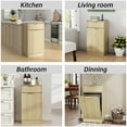 thumbnail image 6 of CQSXDA 10-Gallon Woodgrain Tilt-Out Trash Can Cabinet in Elegant Oak with Wave-Textured Drawer & Pull-Out Bin, 6 of 15