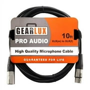 Gearlux XLR Microphone Cable Male to Female 10 Ft Fully Balanced Premium Mic Cable - 10ft