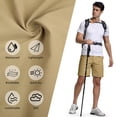 thumbnail image 3 of Zusmen Men's Hiking Shorts Outdoor Casual Lightweight Breathable Travel Golf Fishing Shorts with Nylon Belt Khaki34, 3 of 5