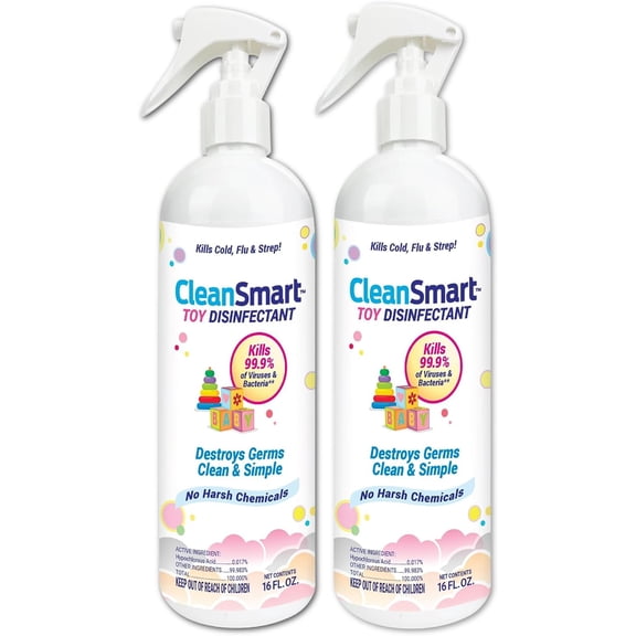 Toy Disinfectant Spray Kills 99.9% of Viruses and Bacteria, Rinse Free, 16 oz Bottle, (Pack of 2)