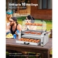 thumbnail image 2 of KFFKFF Hot Dog Roller, 18 Hot Dog 7 Rollers, Stainless Steel Sausage Grill Cooker, 1200W Hot Dog Machine with Bun Warmer, Cover, 3 Temp Control, Side Storage Box, Oil Drip Tray, 2 of 9