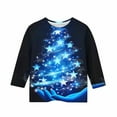 thumbnail image 4 of Favoffer Girls Raglan 3/4 Sleeve Shirts Christmas Crew Neck Soft Casual Tunic Tops Kids Girls Basic Layer Top Tees Blouses for Toddler Teen 3-12Y, 4 of 7