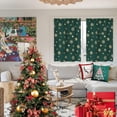 thumbnail image 3 of Christmas Kitchen Curtains, Gold Snowflake Foil Print Christmas Tier Curtains 36 Inch Length, Rod Pocket Green Christmas Curtains for Kitchen, 26" W x 36" L, 2 Panels, 3 of 6