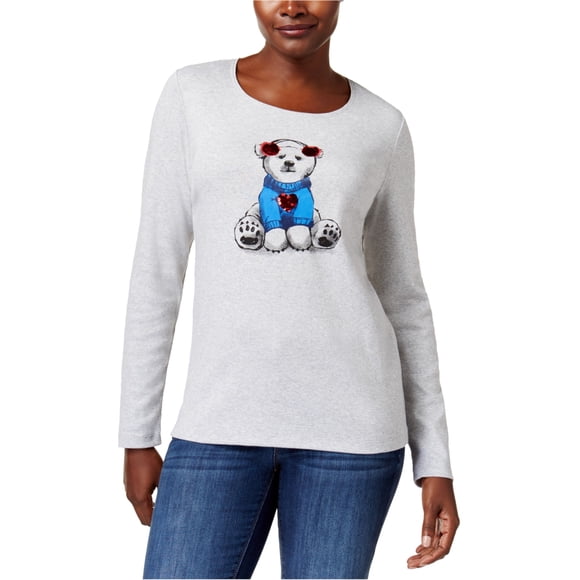 Camiseta con gráfico de oso Karen Scott para mujer gris PS