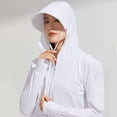 thumbnail image 6 of Women's Lightweight Long Sleeve Sun Protective Jacket with Detachable Hood and Security Pockets, Quick-Drying UV Blocking Fabric for Hiking, Outdoor Adventures and Daily Sun Protection White XXXL, 6 of 9
