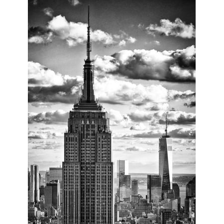 Cityscape Skyscraper, Empire State Building and One World Trade Center, Manhattan, NYC Print Wall Art By Philippe (Best Skyscrapers In The World)