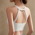 thumbnail image 4 of Fanxing Cotton Camisoles for Women Built in Bra Tank Tops Summer Spaghetti Strap Cami Tank Longline Sports Undershirts White,M, 4 of 6
