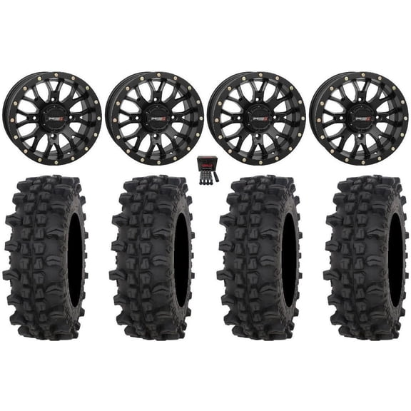 System 3 ST-3 14" Wheels Black 27" ACP Tires Can-Am Commander Maverick Renegade Outlander Defender