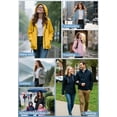 thumbnail image 5 of American Trends Plus Size Women Waterproof Rain Jacket with Hood Packable Lightweight Windproof Raincoat with Pockets Navy 4XL, 5 of 6