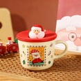 thumbnail image 6 of AuroraX Travel Christmas Mugs with Lid 12 Oz Ceramic Novelty Cute Santa Coffee Mug with Handle Dishwasher and Microwave Safe Funny Cup Birthday Gifts for Women Men Office Coworkers(Red), 6 of 6