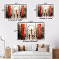 thumbnail image 4 of Designart "The Offering Coral Black Art from Mexico IV" Mexican Floater Framed Wall Art Print, 4 of 7