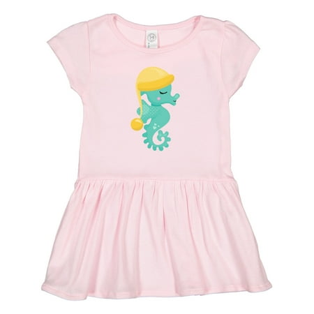 

Inktastic Cute Seahorse Green Seahorse Sleeping Seahorse Gift Toddler Girl Dress