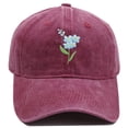 thumbnail image 2 of HuangHuanChen Vintage Floral Embroidered Baseball Cap for Women Men Adjustable Floral Embroidery Dad Hat Trendy Retro Flower Print Casual Outdoor Sports All-Day Comfort Sun Hat Wine, 2 of 2