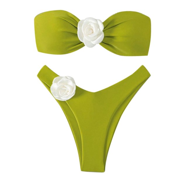 Traje baño bandeau para mujer Conjunto traje baño piezas Bandeau Suiwmsuit Top