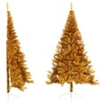 thumbnail image 1 of vidaXL Artificial Half Christmas Tree with Stand Gold 240 cm PET, 1 of 5
