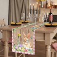 thumbnail image 2 of Table Runners 72 Inches Long Dress Scarves, Happy Easter Bunny Farmhouse Kitchen Table Runner, Coffee Tablerunners, Spring Floral Wooden Pink Plaid 14x72 Inch, 2 of 9