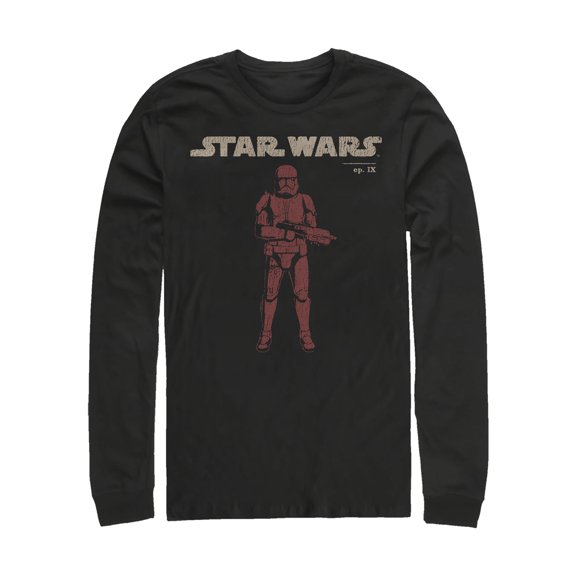 Men's Star Wars: The Rise of Skywalker Retro Sith Trooper Long Sleeve Shirt Black Small
