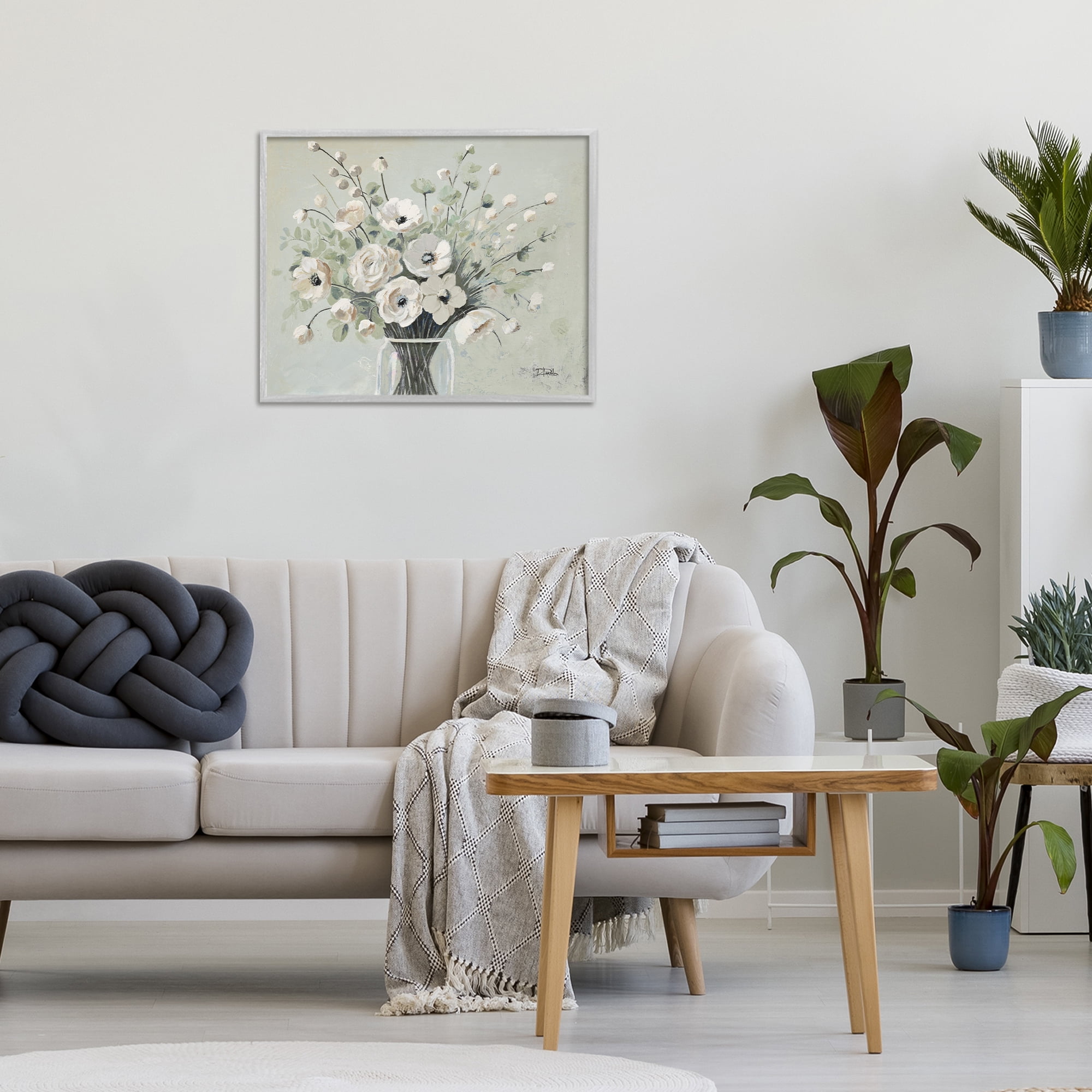 Stupell Industries Siempre Bella Bouquet Gray Framed Giclee Art, design by Patricia Pinto